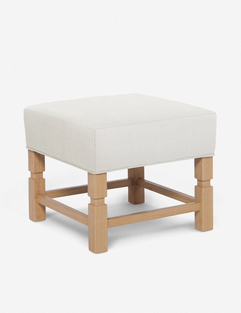 #color::natural | Angled view of the Ambleside Natural linen ottoman