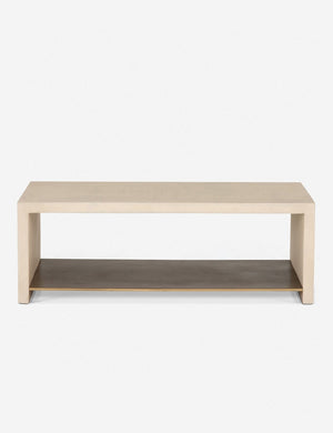 Aprilette Cream Coffee Table with a lacquered bottom shelf