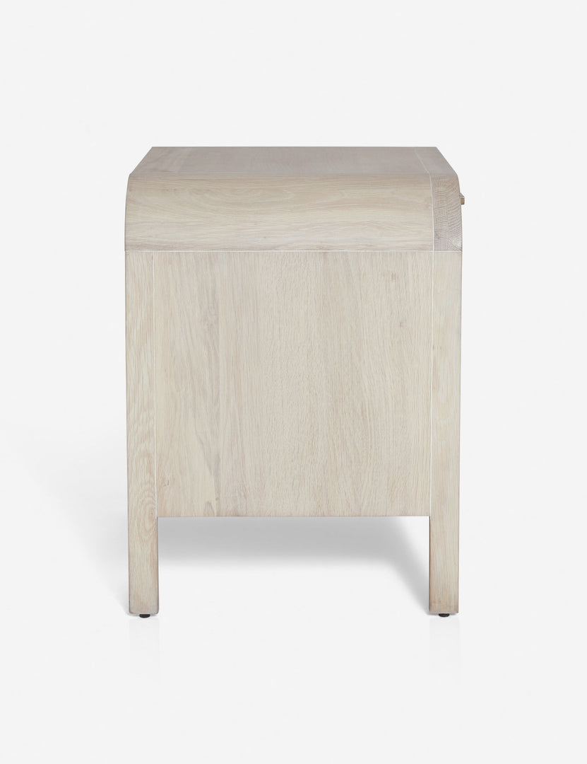 #color::natural | Side of the Brooke one drawer whitewashed nightstand
