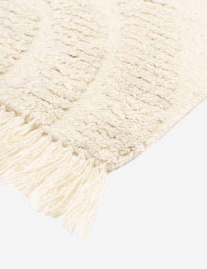 The fringed corner of the Arches natural Rug