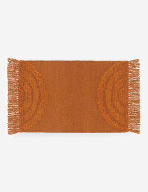 The two by three feet size of the Arches rust orange Rug