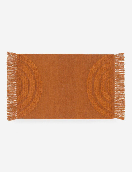 #size::2--x-3- #size::3--x-5- #color::rust  | The two by three feet size of the Arches rust orange Rug 
