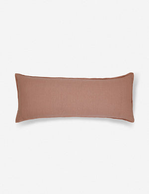 Arlo Terracotta flax linen solid long lumbar pillow