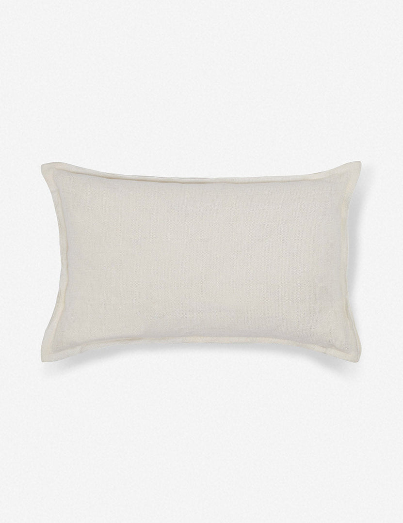 #color::ivory #style::lumbar | Arlo Ivory flax linen solid lumbar pillow