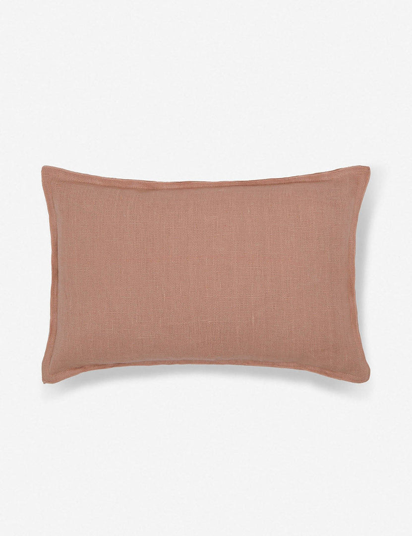#color::terracotta #style::lumbar | Arlo Terracotta flax linen solid lumbar pillow
