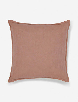Arlo Terracotta flax linen solid square pillow