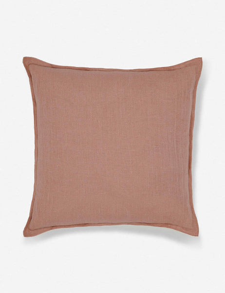 #color::terracotta #style::square | Arlo Terracotta flax linen solid square pillow