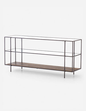 Angled view of the Asher console table