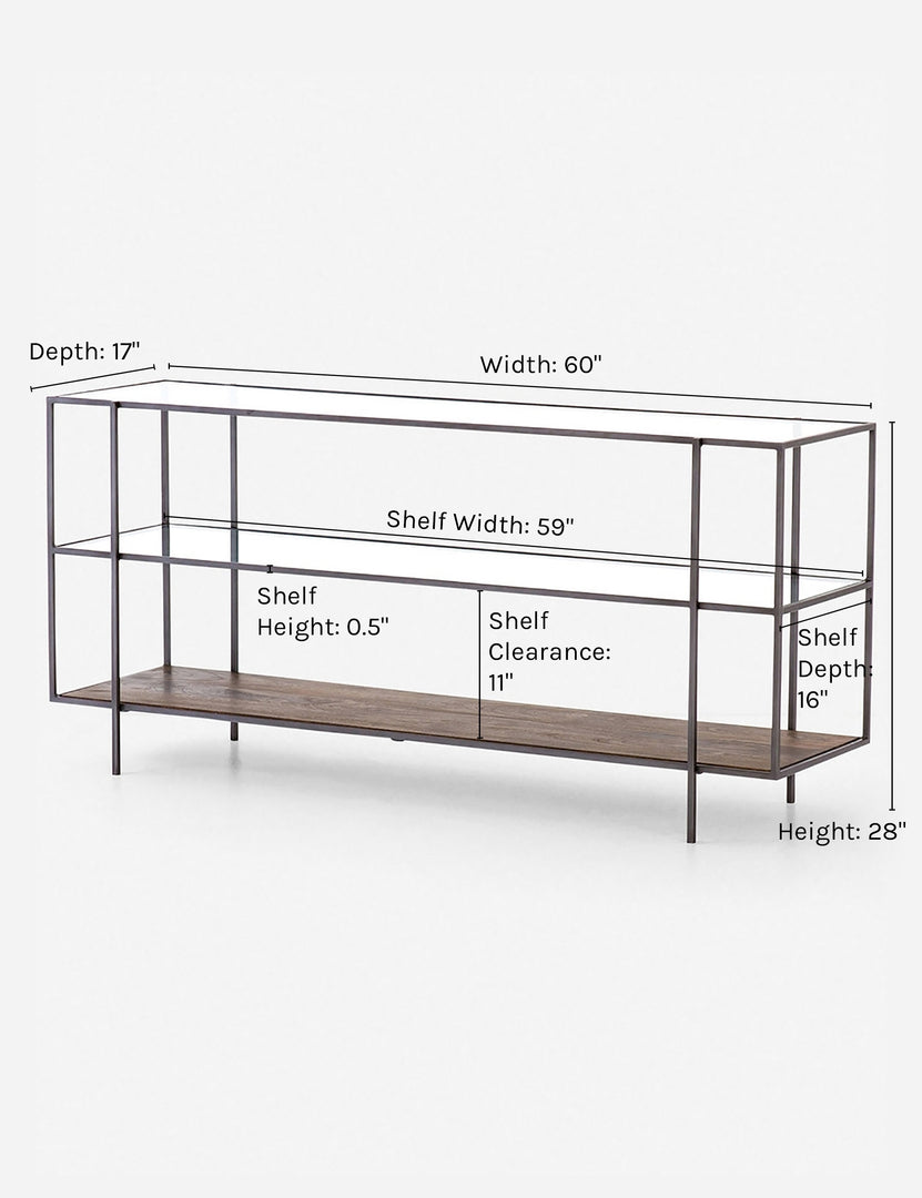 | Dimensions on the Asher console table
