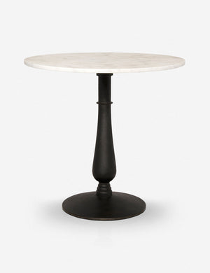 Auriel side table with marble table top and cast iron base