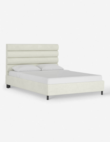 #color::antique-white #size::full #size::queen #size::king #size::cal-king | Angled view of the Bailee antique white platform bed