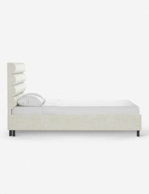 Side of the Bailee antique white platform bed