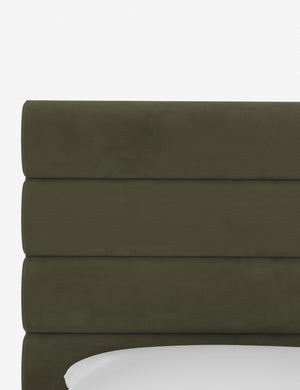 The horizontal tufted headboard on the Bailee Moss platform bed