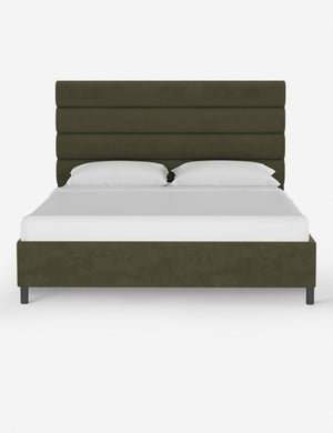 Bailee Moss platform bed with a horizontal tufted headboard