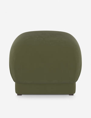 Bailee Moss upholstered ottoman with a pouf-like design and pleated corners