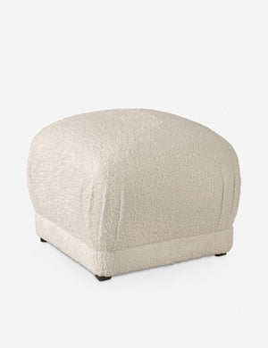 Angled view of the Bailee Cream Sherpa ottoman
