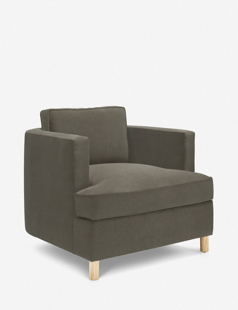 #color::Loden | Angled view of the Belmont Loden gray accent chair