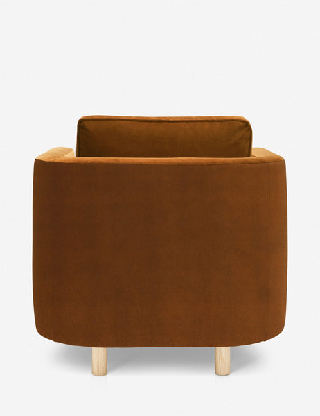 #color::cognac | Back of the Belmont Cognac velvet accent chair