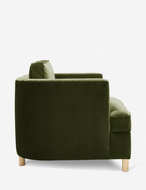 Side of the Belmont Jade green velvet accent chair