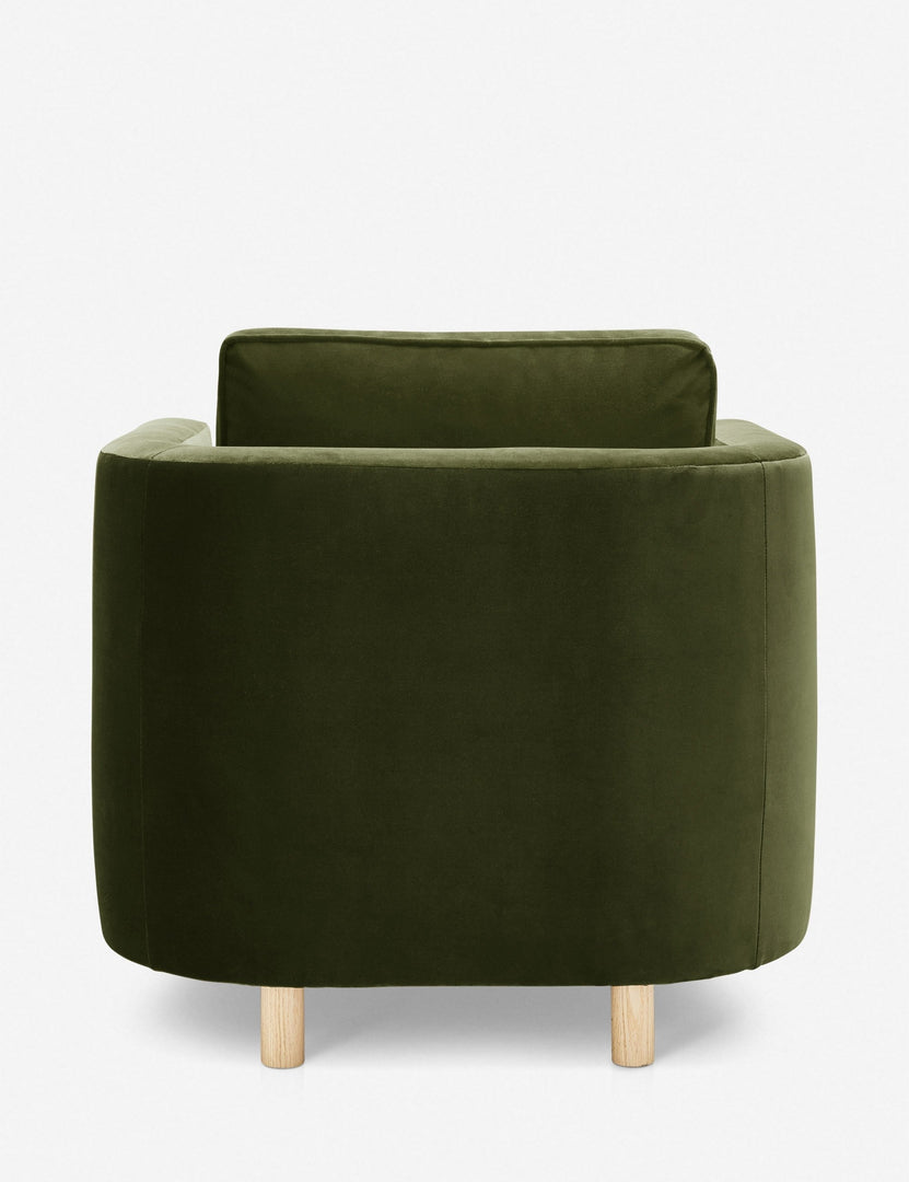 #color::jade | Back of the Belmont Jade green velvet accent chair