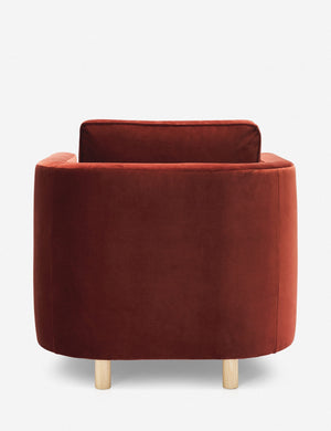 Back of the Belmont Paprika red velvet accent chair