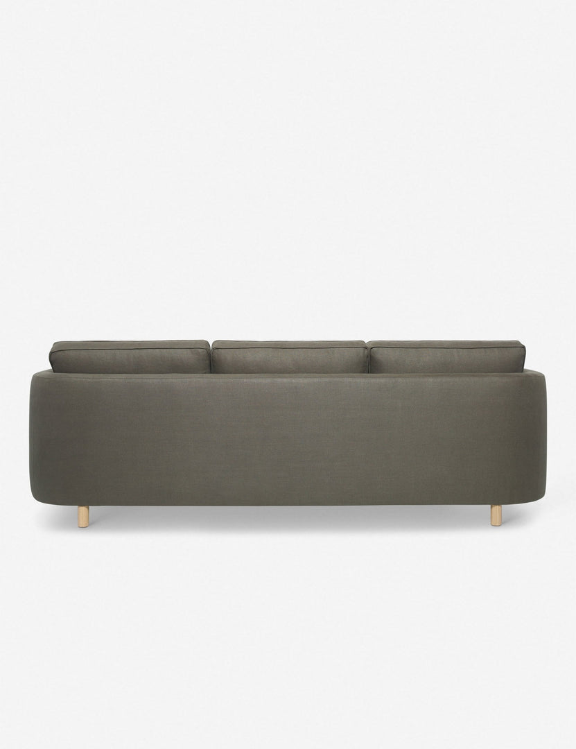 #color::loden #configuration::left-facing | Back of the Belmont Loden Gray Linen left-facing sectional sofa