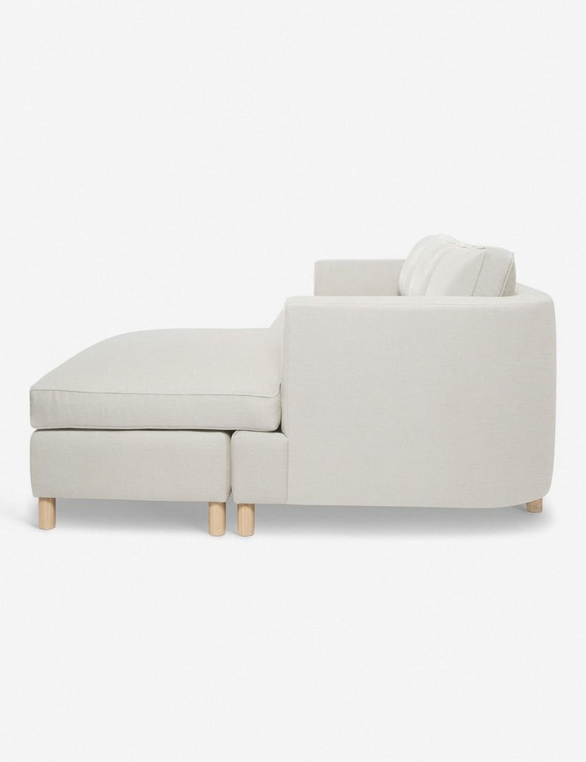 #color::natural #configuration::right-facing | Left side of the Belmont Natural Linen right-facing sectional sofa