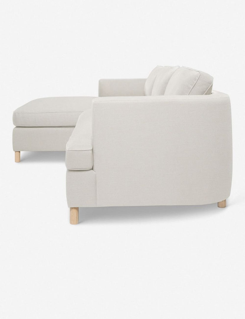 #color::natural #configuration::left-facing | Left side of the Belmont Natural Linen left-facing sectional sofa