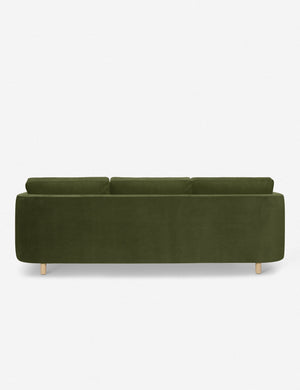 Back of the Belmont Jade Green Velvet left-facing sectional sofa