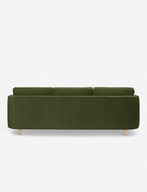 Back of the Belmont Jade Green Velvet right-facing sectional sofa