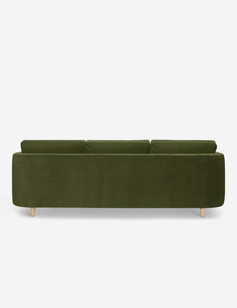 #color::jade #configuration::right-facing | Back of the Belmont Jade Green Velvet right-facing sectional sofa