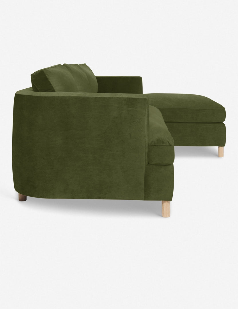 #color::jade #configuration::right-facing | Right side Belmont Jade Green Velvet right-facing sectional sofa