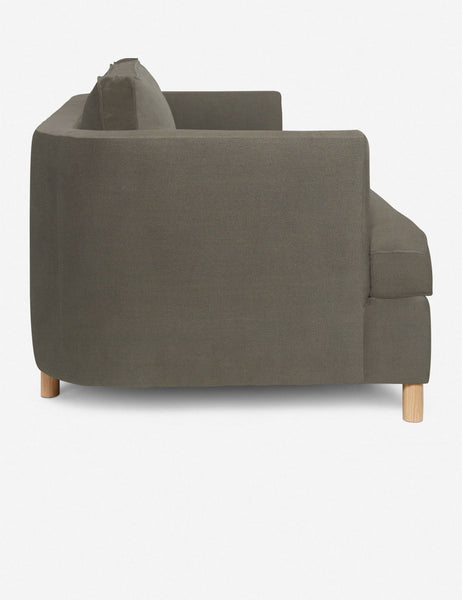 #size::72-W #size:84-W #color::loden #size::96-W | Side of the Loden Gray Velvet Belmont Sofa
