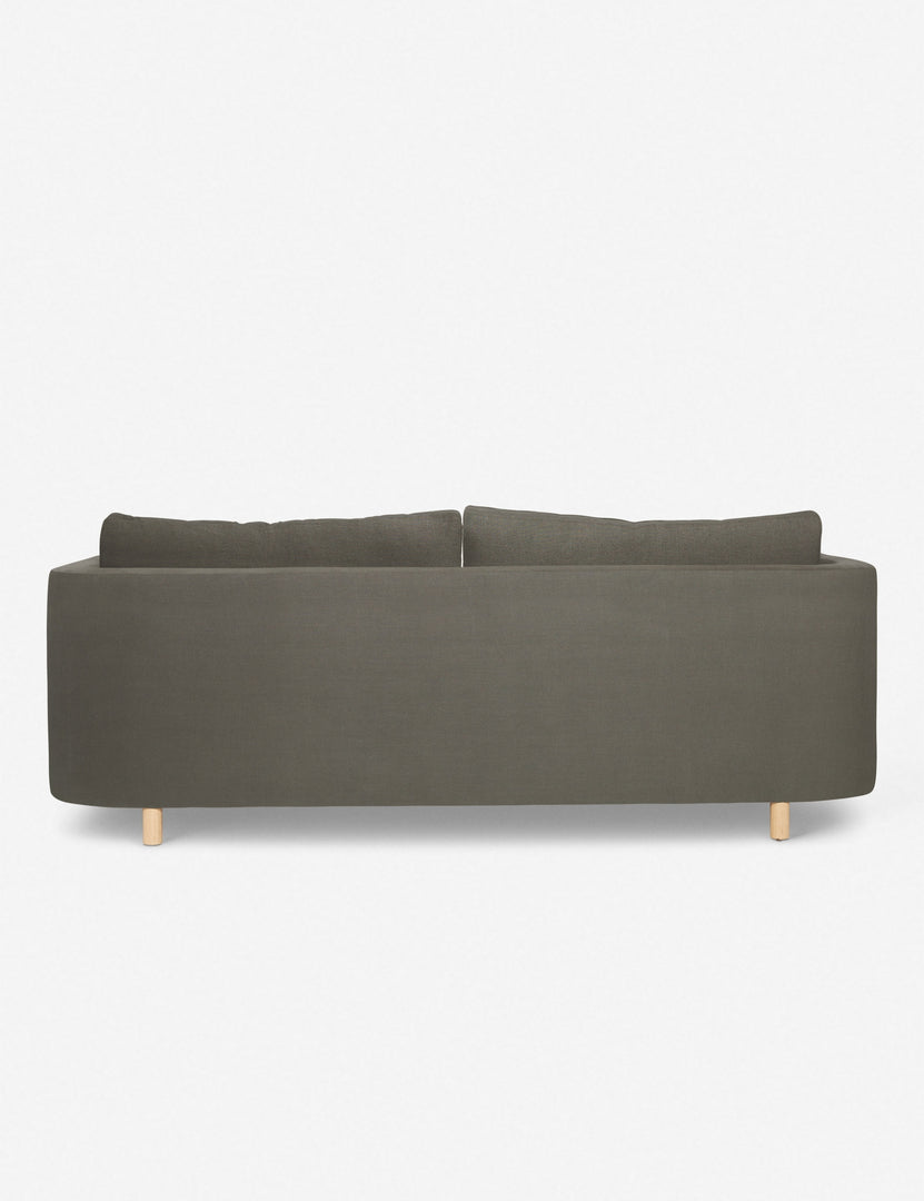 #size::72-W #size:84-W #color::loden #size::96-W | Back of the Loden Gray Velvet Belmont Sofa