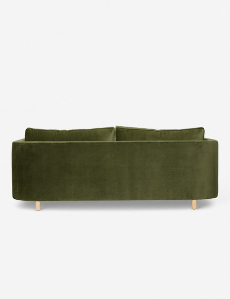 #size::72-W #size:84-W #color::jade #size::96-W | Back of the Jade Green Velvet Belmont Sofa