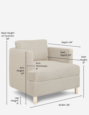 Dimensions on the Belmont Accent Chair