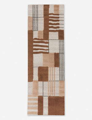 Benita natural toned hand-knotted floor rug by Nina Freudenberger in its runner size