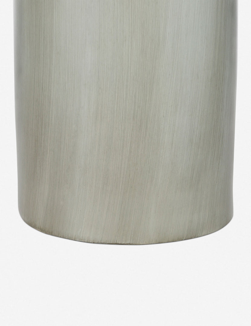 | Close-up of the base on the Bhavanah Table Lamp with a gray spindle designed base