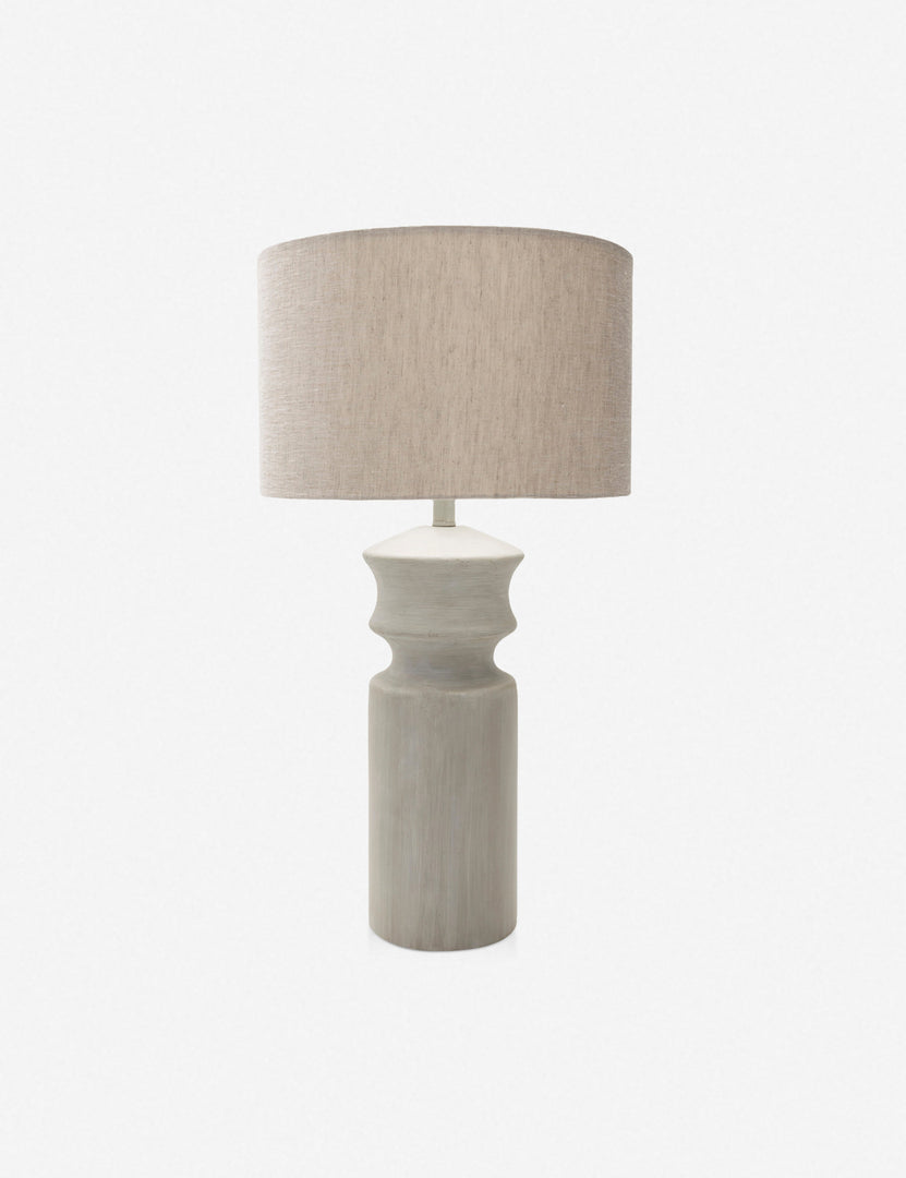 | Bhavanah Table Lamp with a gray spindle designed base