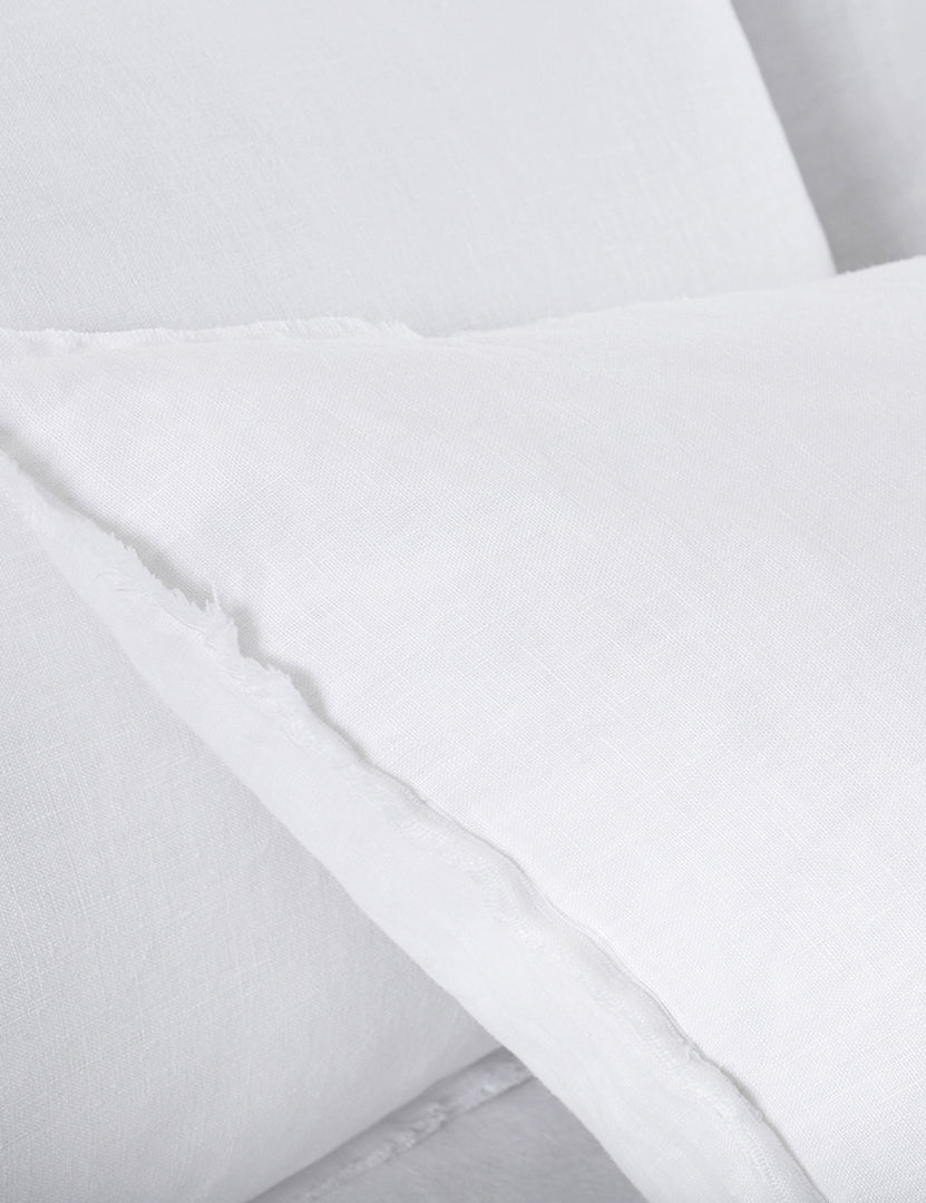 #color::white #size::king #size::queen | Close-up of the white blair stonewashed linen duvet by pom pom at home