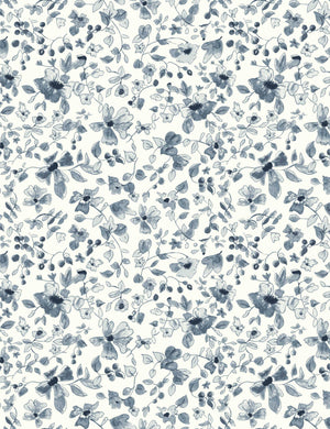 Rylee + Cru Blue Floral Wallpaper Swatch