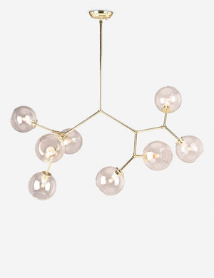 Bobbi gold branching chandelier with glass orb bulbs