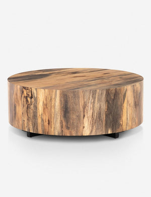 Boni round coffee table constructed with natural primavera wood