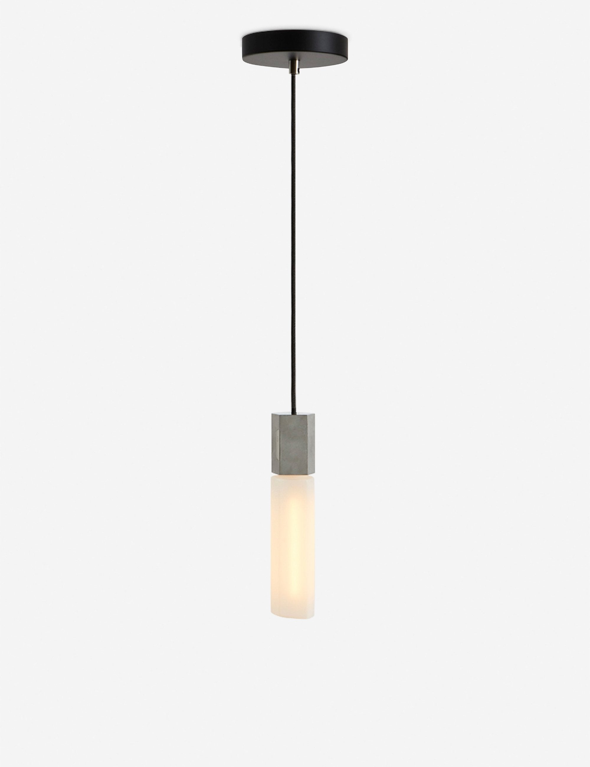 #color::stainless-steel | Basalt slender hexagonal single pendant light by tala with stainless steel hardware
