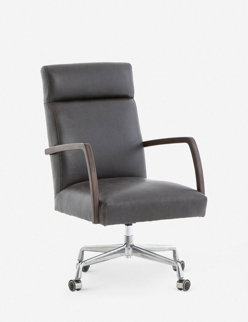 | Angled view of the Camden Leather Office Chair