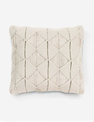 Cantara cream Pillow with dimensional geometric diamond design