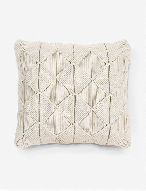 #color::natural #size::18--x-18-#size::20--x-20- #size::22--x-22- #insert::Down #insert::polyester | Cantara cream Pillow with dimensional geometric diamond design