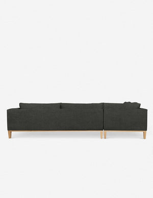 Back of the Charleston charcoal right-facing sectional sofa