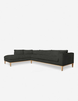 Angled view of the Charleston charcoal left-facing sectional sofa