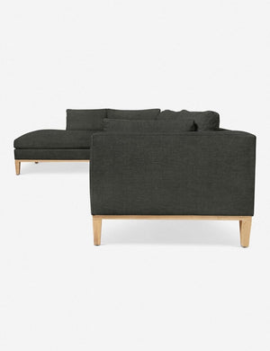 Side of the Charleston charcoal right-facing sectional sofa